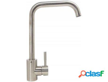 Torneira Misturadora de Cozinha Em Aço Inoxidável Escovado