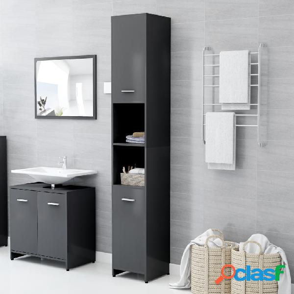 vidaXL Armario de cuarto de baño aglomerado gris
