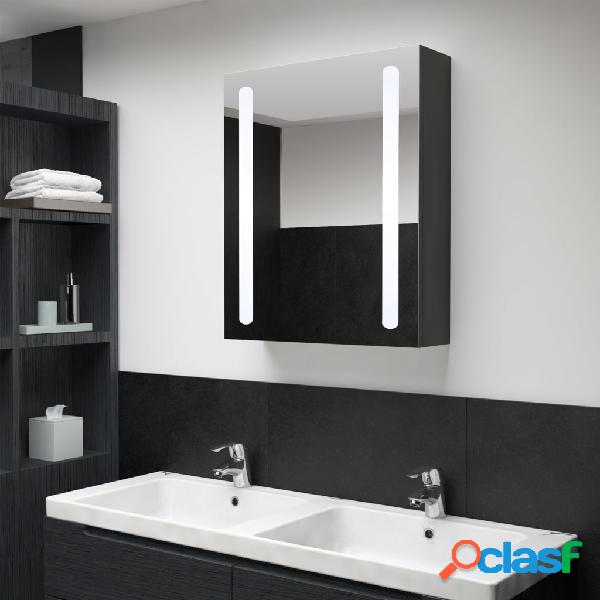 vidaXL Armario de cuarto de baño con espejo y LED 50x13x70