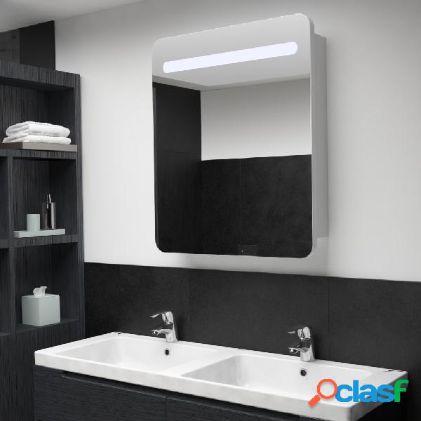 vidaXL Armario de cuarto de baño con espejo y LED 68x9x80