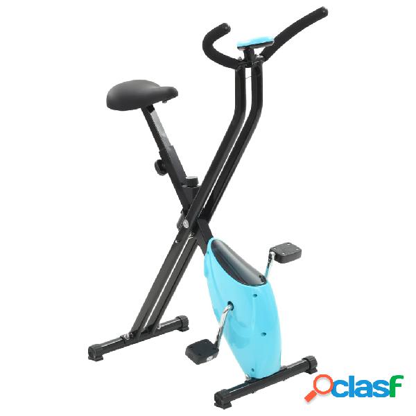 vidaXL Bicicleta estática X-Bike resistencia de cinta azul