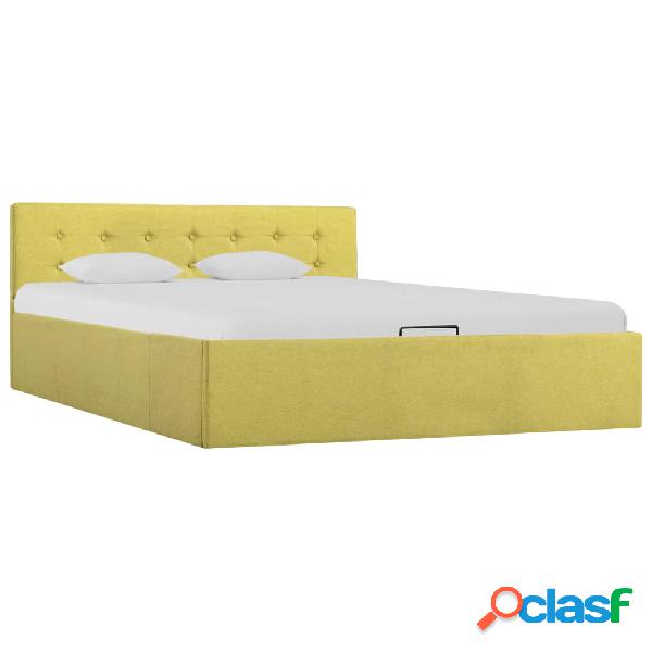 vidaXL Cama canapé hidraúlica de tela amarillo lima