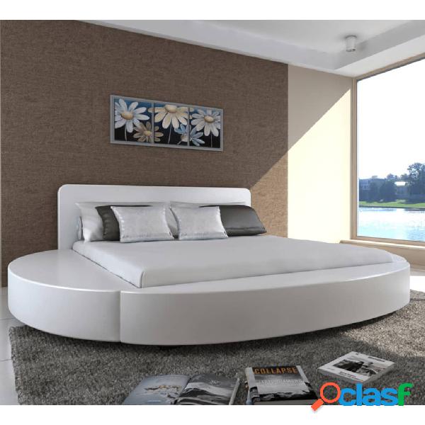 vidaXL Cama con colchón viscoelástico LED cuero sintético