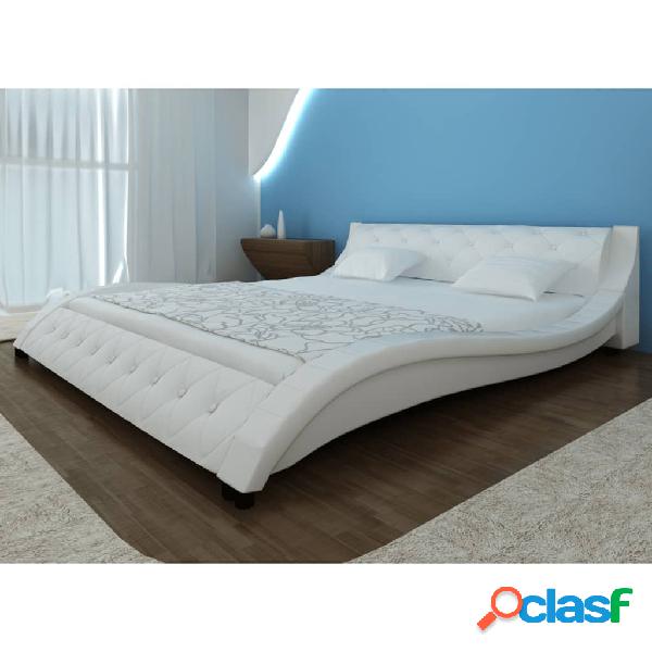 vidaXL Cama con colchón viscoelástico cuero sintético