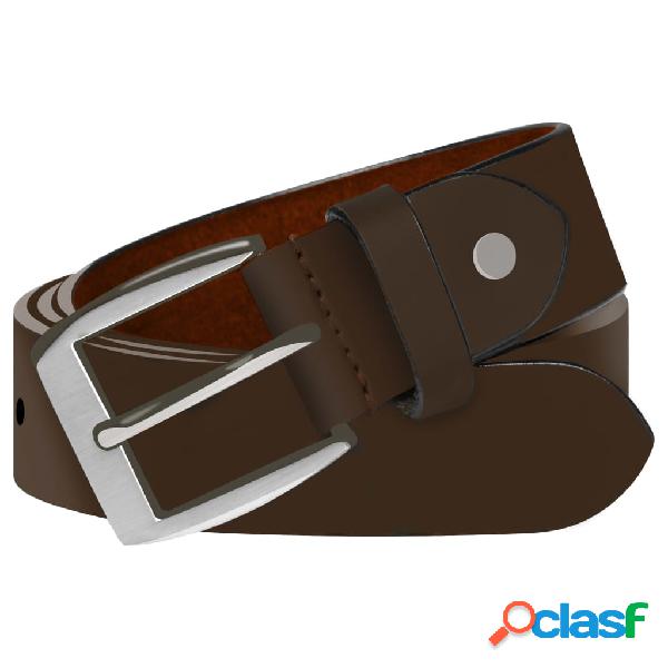 vidaXL Cinturón de cuero marrón de hombre para traje 95 cm