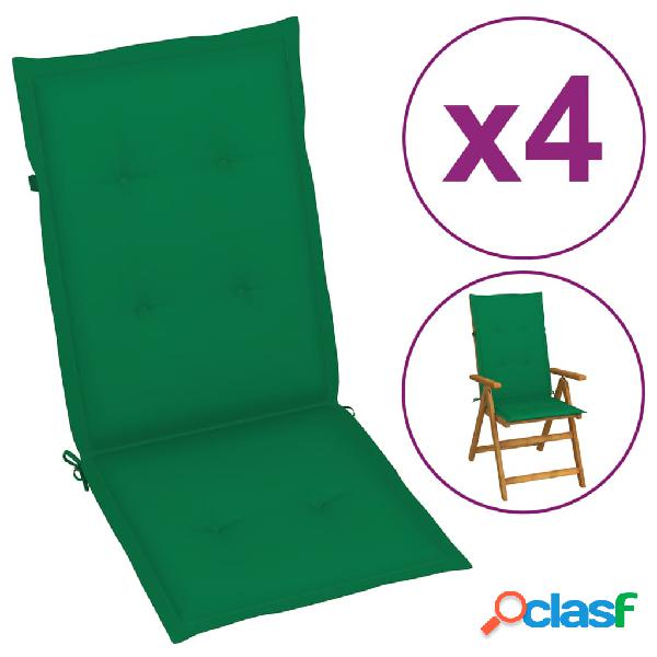 vidaXL Cojines para sillas de jardín 4 unidades verdes 120