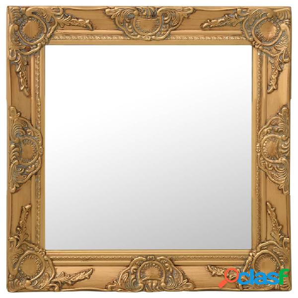 vidaXL Espejo de pared estilo barroco dorado 50x50 cm