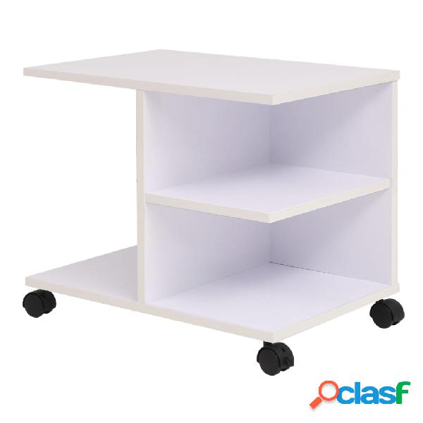 vidaXL Estantería con ruedas 50x35x42 cm blanca