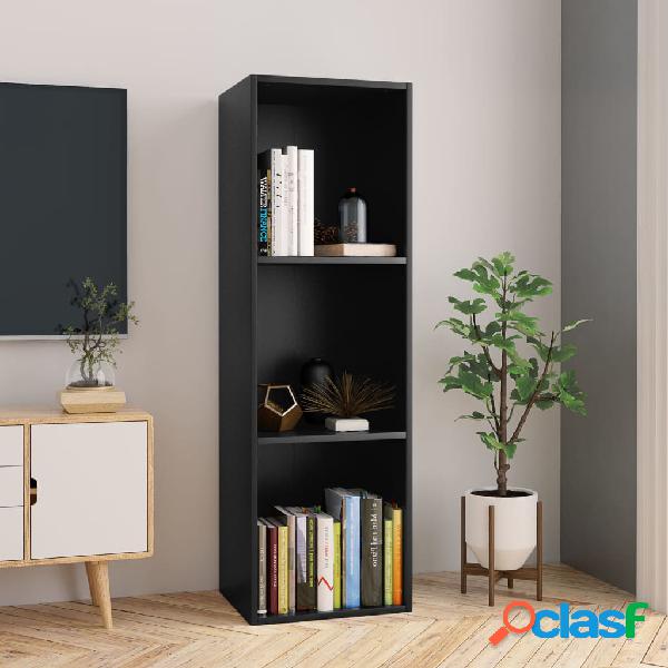 vidaXL Estantería libros/mueble TV contrachapada negro