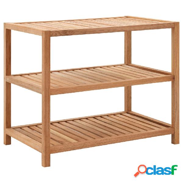 vidaXL Estantería para el baño de madera maciza de nogal