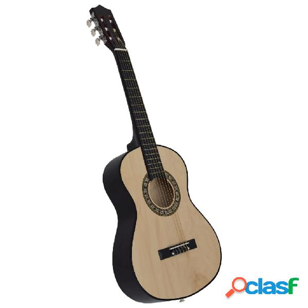 vidaXL Guitarra clásica para principiantes y niños madera