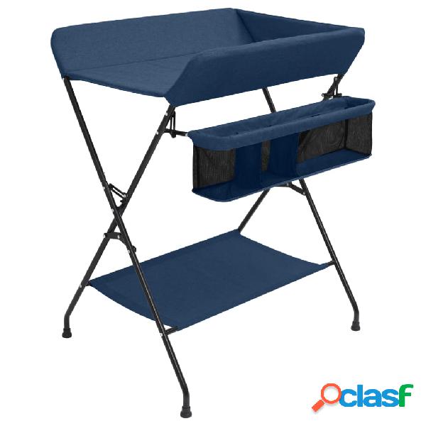 vidaXL Mesa cambiadora hierro azul marino