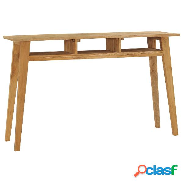 vidaXL Mesa consola de madera de teca maciza 120x35x75 cm