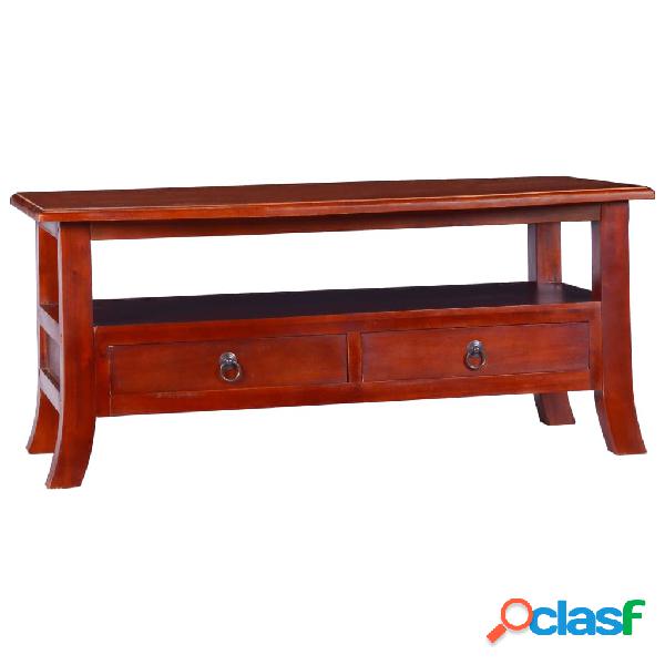 vidaXL Mesa de centro clásica madera maciza caoba marrón