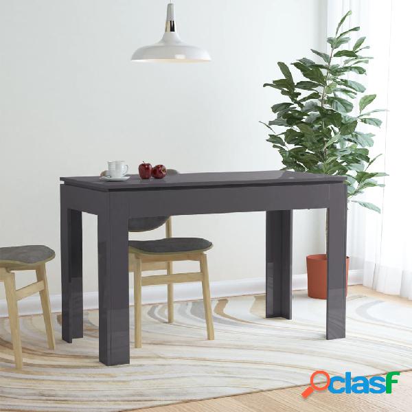 vidaXL Mesa de comedor madera contrachapada gris brillo