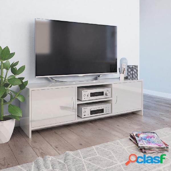 vidaXL Mueble TV madera contrachapada blanco brillante