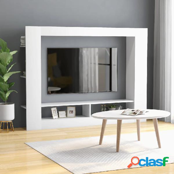 vidaXL Mueble para TV madera contrachapada blanco 152x22x113