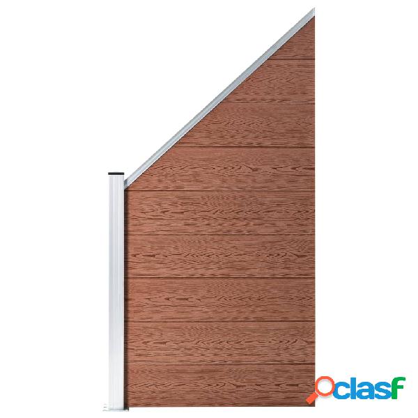 vidaXL Panel de valla de WPC marrón 95x(105-180) cm