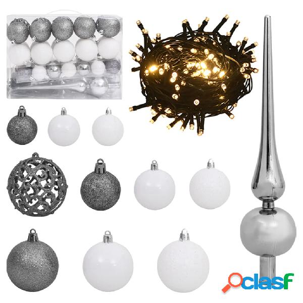 vidaXL Set de bolas navideñas 61 piezas con pico 150 LED