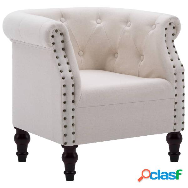 vidaXL Sillón de tela color lino claro