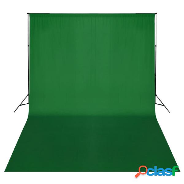 vidaXL Sistema de soporte de telón fondo 500x300 cm verde