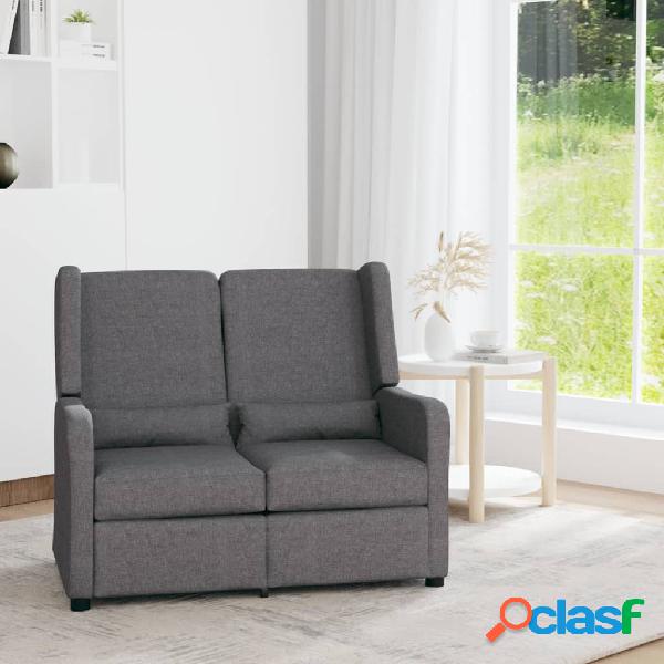 vidaXL Sofá reclinable de 2 plazas tela gris claro