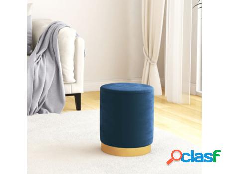 vidaXL Taburete redondo con almacenaje terciopelo azul