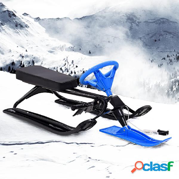 vidaXL Trineo de nieve de carreras Bob negro y azul