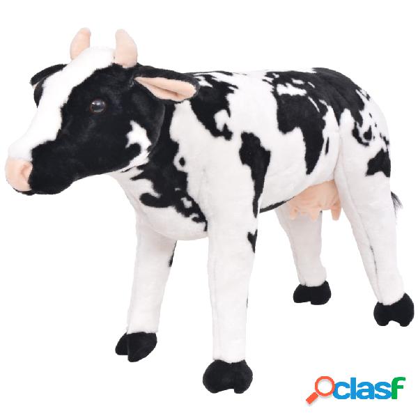 vidaXL Vaca de peluche de pie color negro y blanco XXL