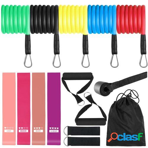 15Pcs Bandas de resistencia Set Workout Fintess Bandas de