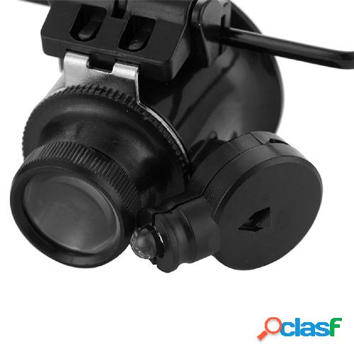 20X Lupas Lupa de cabeza con luz LED Lupa montada en la