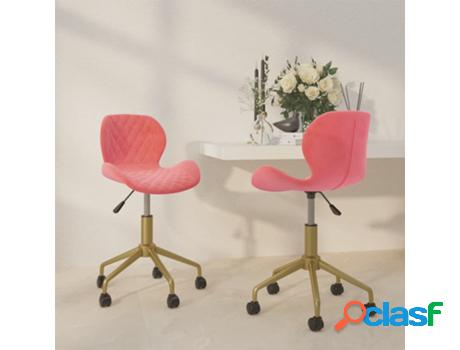 335034 vidaXL Swivel Dining Chairs 2 pcs Pink Velvet