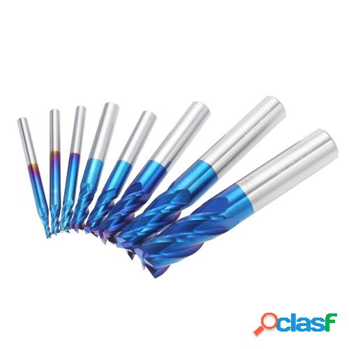 8PCS 4-Flate End Mill Bits Carburo Tungsteno Fresa de acero