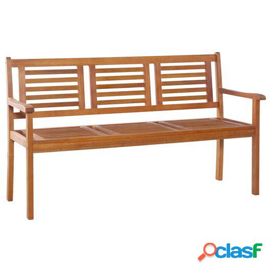 Banco de jardín 3 plazas 150 cm madera de eucalipto maciza