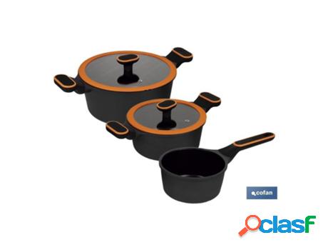 Bateria cocina 3 piezas full induction aluminio fundido
