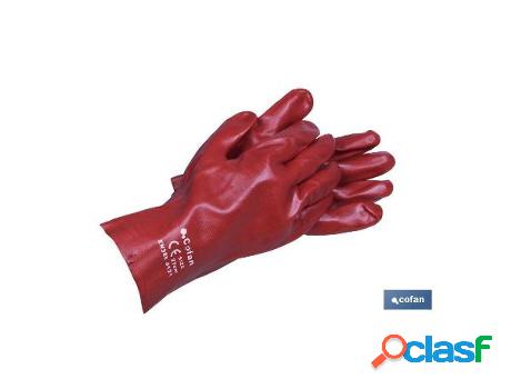 Blíster de guante de pvc rojo 27 cm venta unitaria