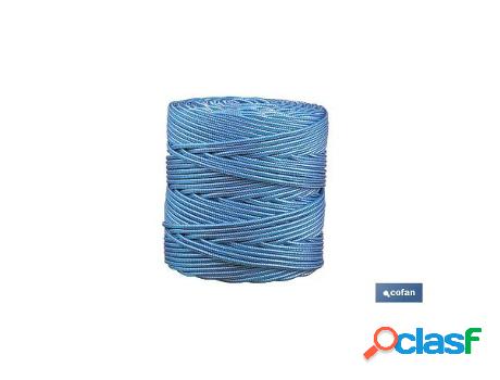 Bobina cordon trenzado poli 5 mm 200 mts bco/azul