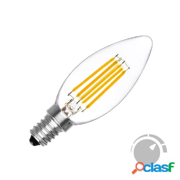 Bombilla filamento led vela e14 cob 6w regulable blanco