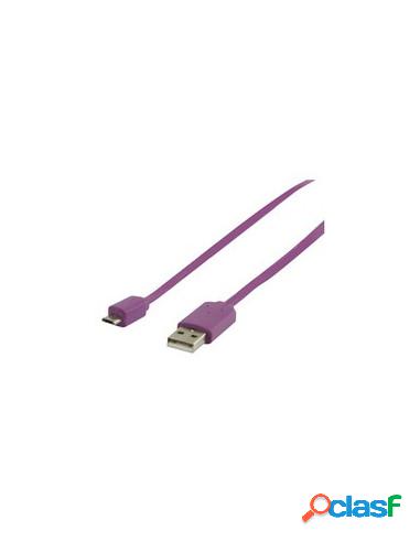 CABLE KABLEX USB 2.0 A MACHO / MICRO USB B MACHO 1M PURPLE