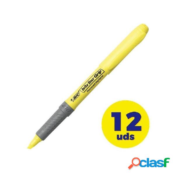 Caja de Marcadores Fluorescentes Bic Brite Liner Grip/ 12