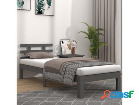 Cama VIDAXL Gris Madera (Compatible con Colchón: 195.5 x