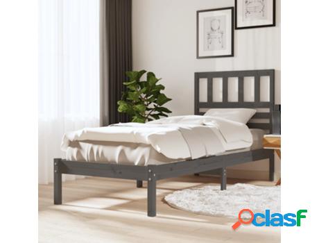 Cama VIDAXL Gris Madera (Compatible con Colchón: 195.5 x 81