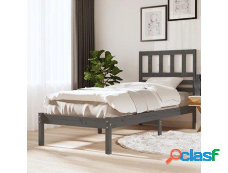 Cama VIDAXL Gris Madera (Compatible con Colchón: 195.5 x 81