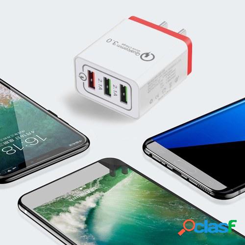 Cargador de teléfono rápido QC3.0 3 puertos Adaptador de