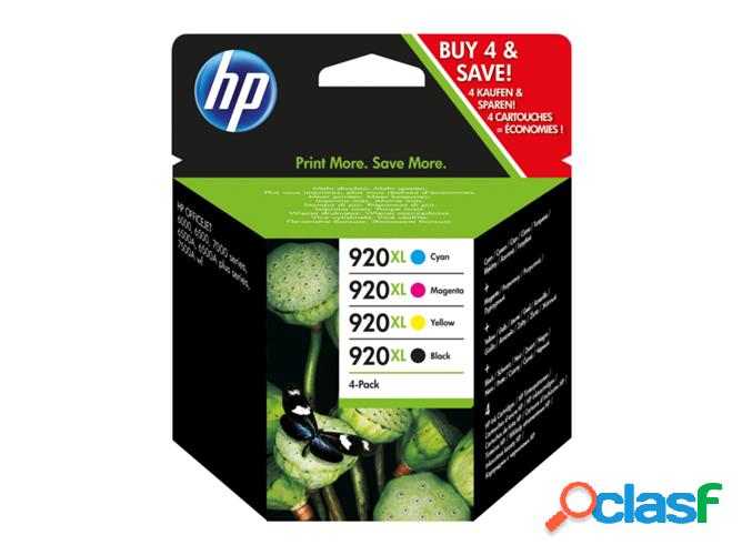 Cartuchos de tinta HP 920XL pack 4 1 negro + 3 color