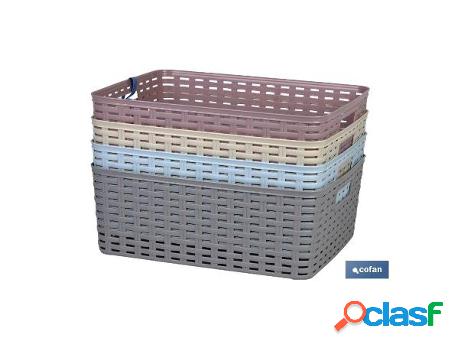 Cesta multiusos 12l 36x28x13.5cm gris caja 6 unid.