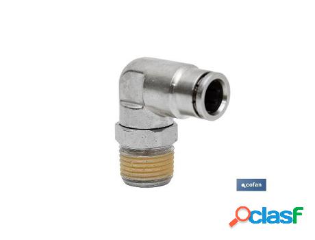 Conexion codo tubo 4mm. rosca 1/4