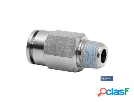 Conexion recta tubo 4mm. macho 1/4 caja 5 unid.