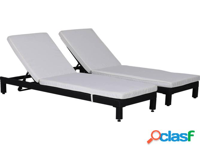 Conjunto de 2 Tumbonas OUTSUNNY 862-019BK