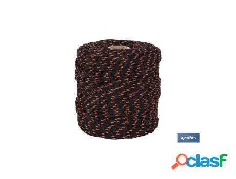 Cordón trenzado hippie negro/naranja 3 mm x 100 m